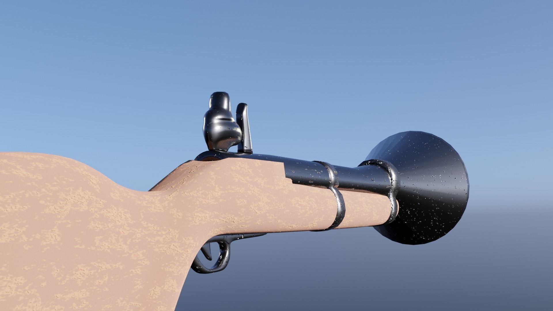 tromblon blunderbuss Low-poly 3D model_4