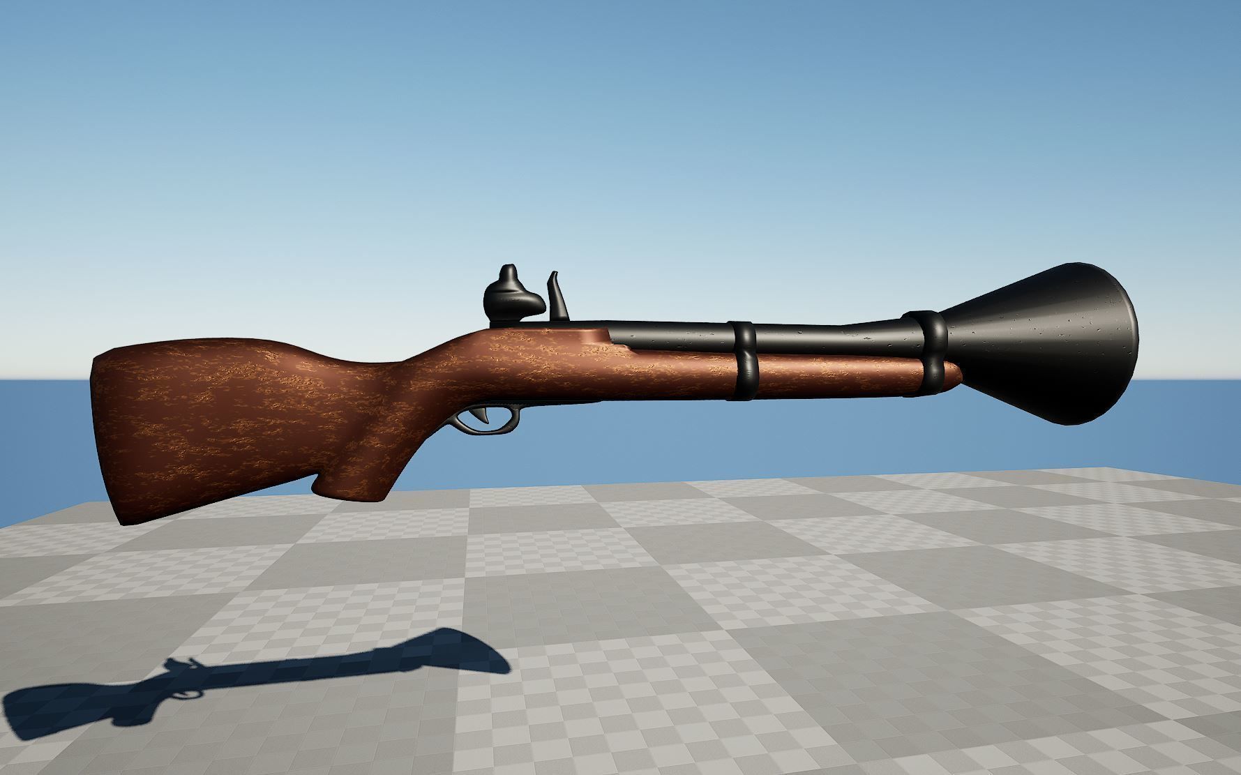 tromblon blunderbuss Low-poly 3D model_1