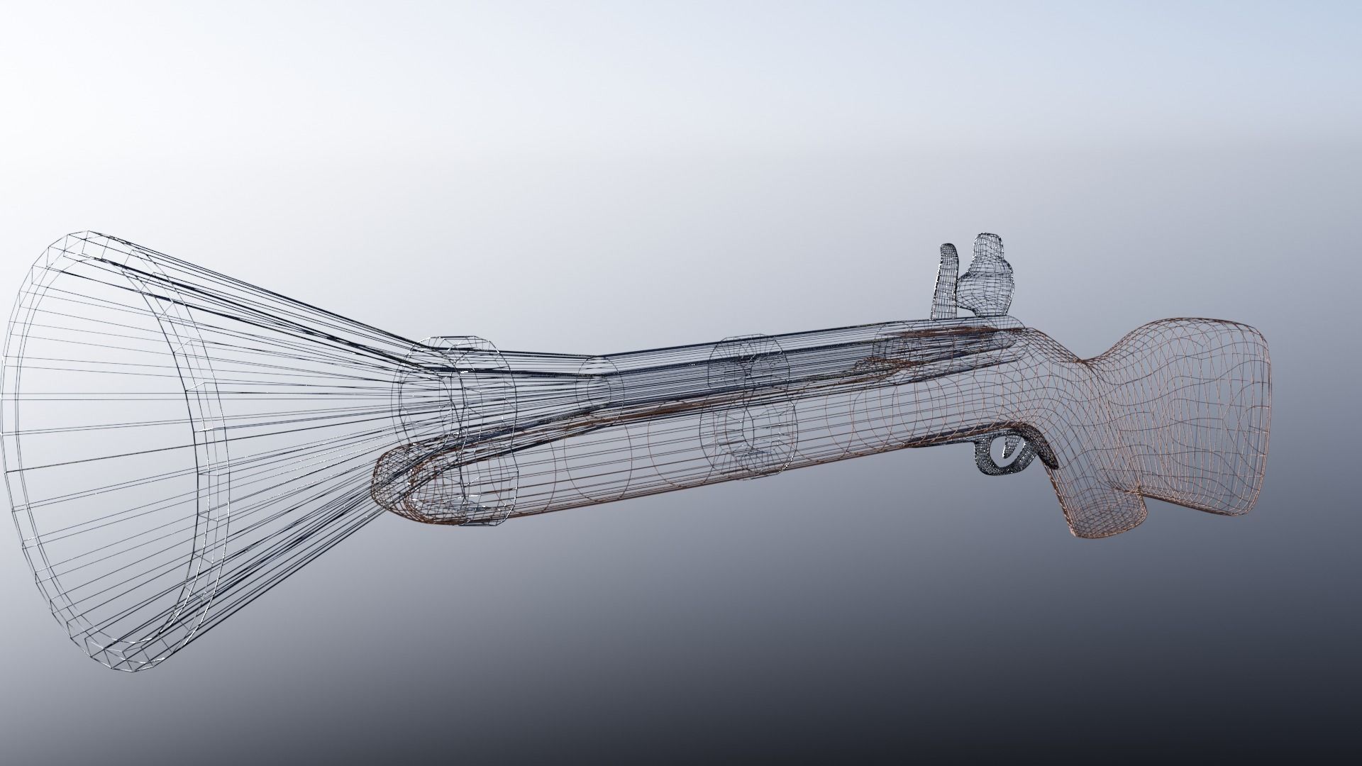 tromblon blunderbuss Low-poly 3D model_3