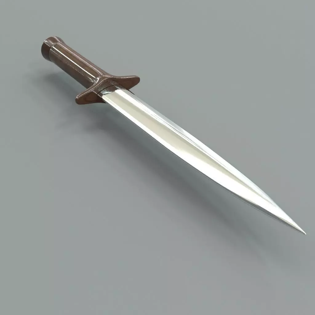 Knife sword Low-poly 3D model_0