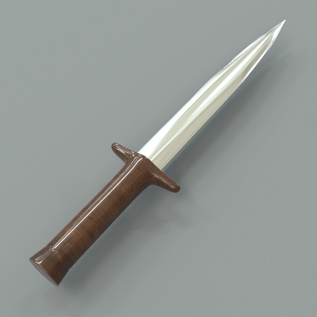 Knife sword Low-poly 3D model_1