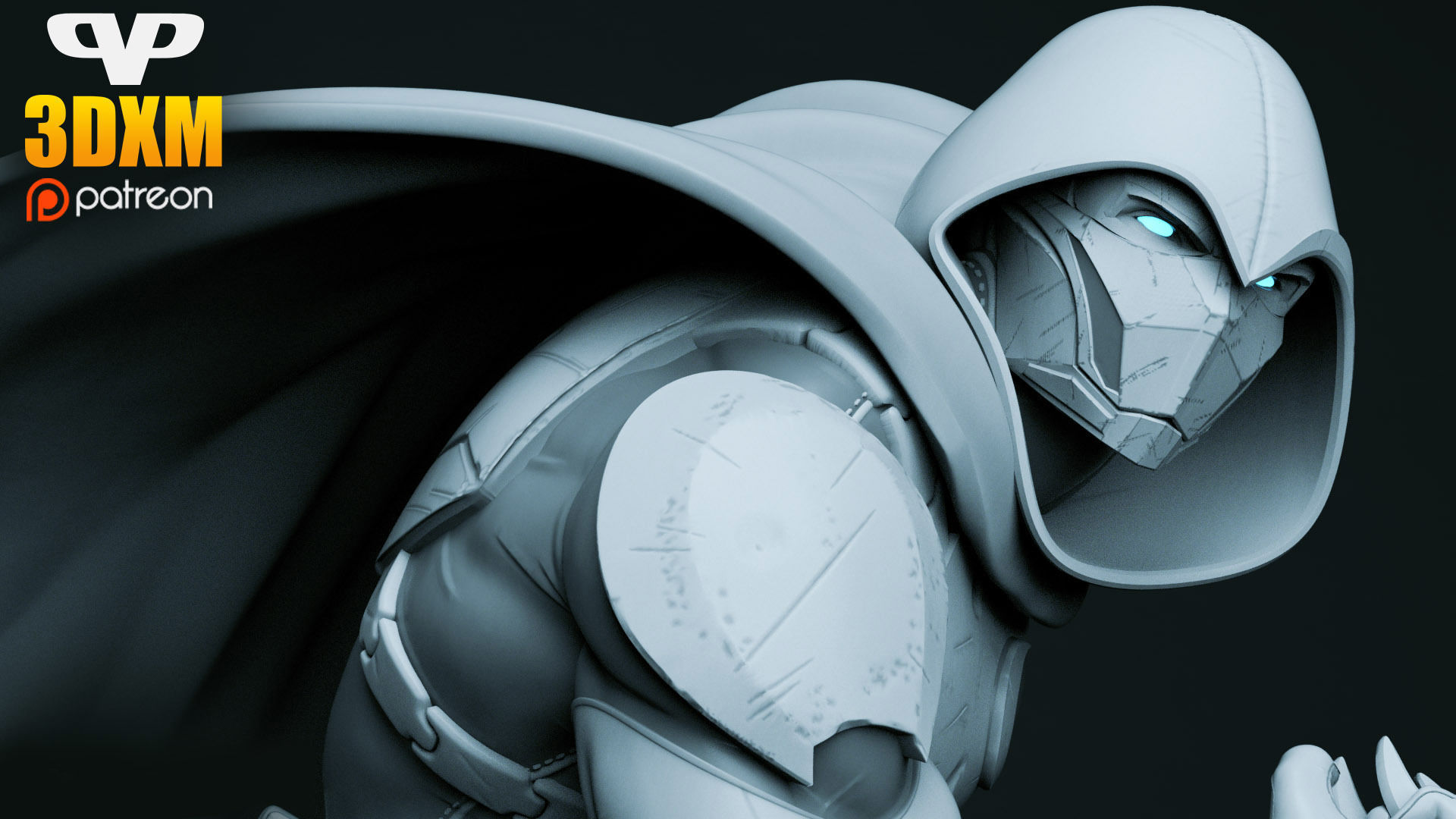 Moon Knight for 3D Printing STL 3D print model_7