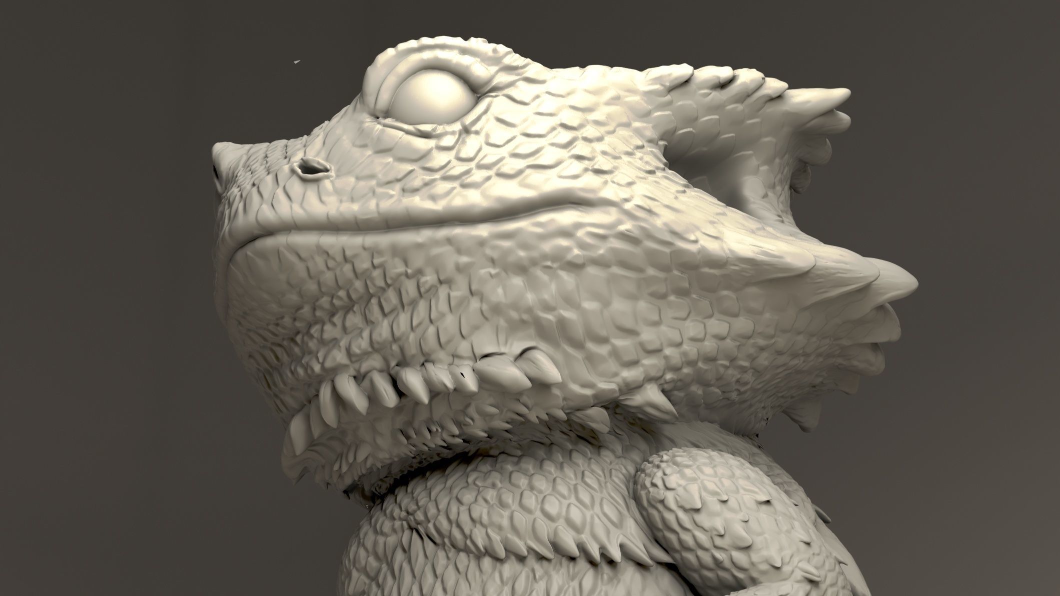 lizard kaiju 3D print model_2