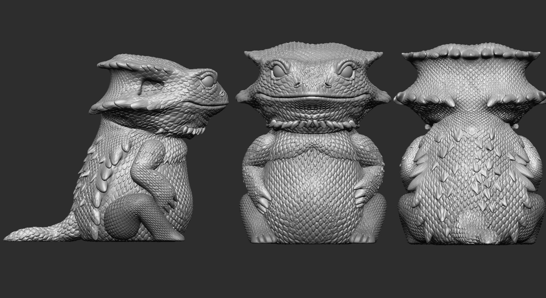 lizard kaiju 3D print model_3