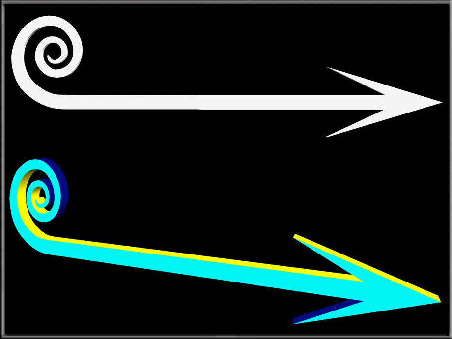 Spiral arrow Low-poly 3D model_1