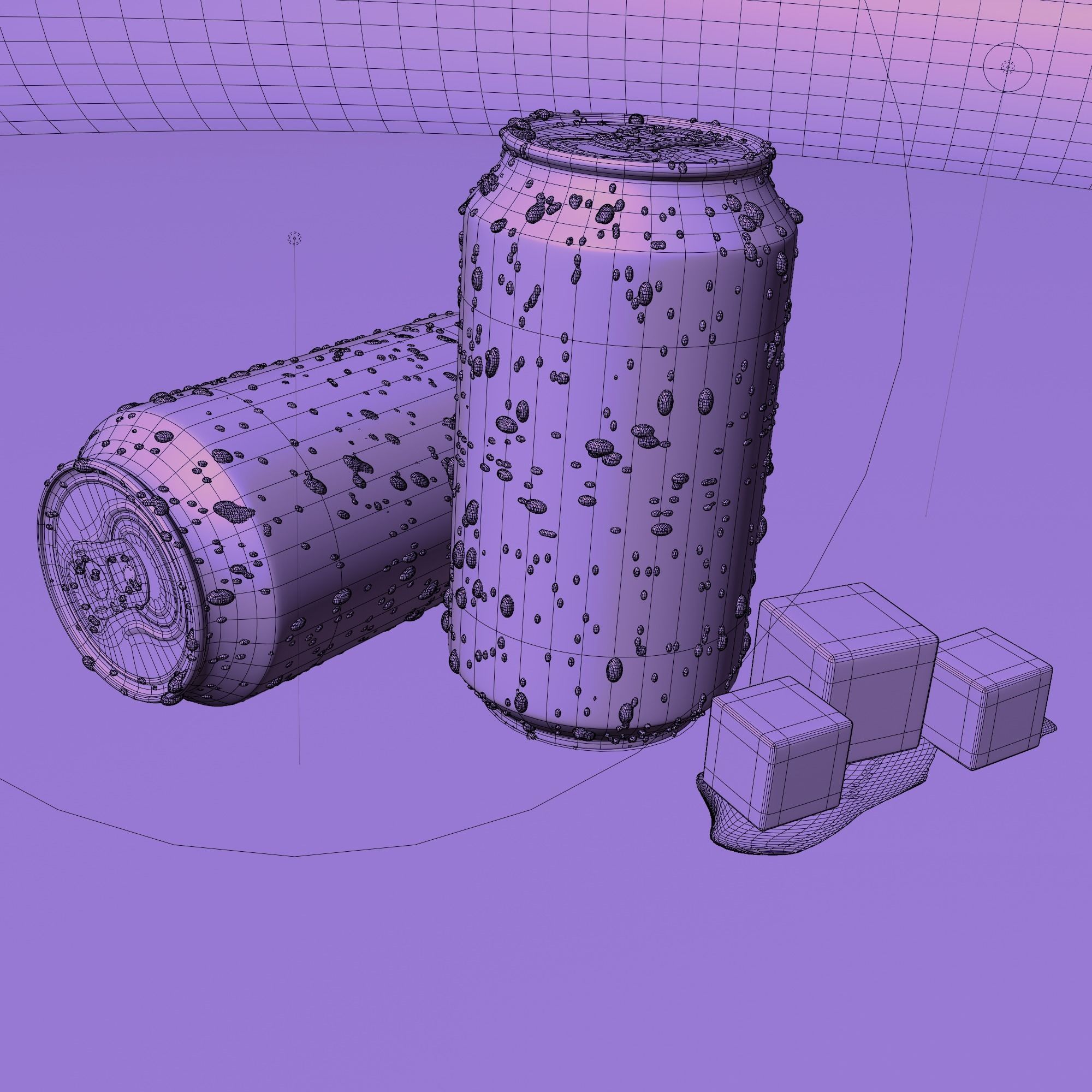 3D models of two Coca-Cola cans and pieces of ice 3D model_11
