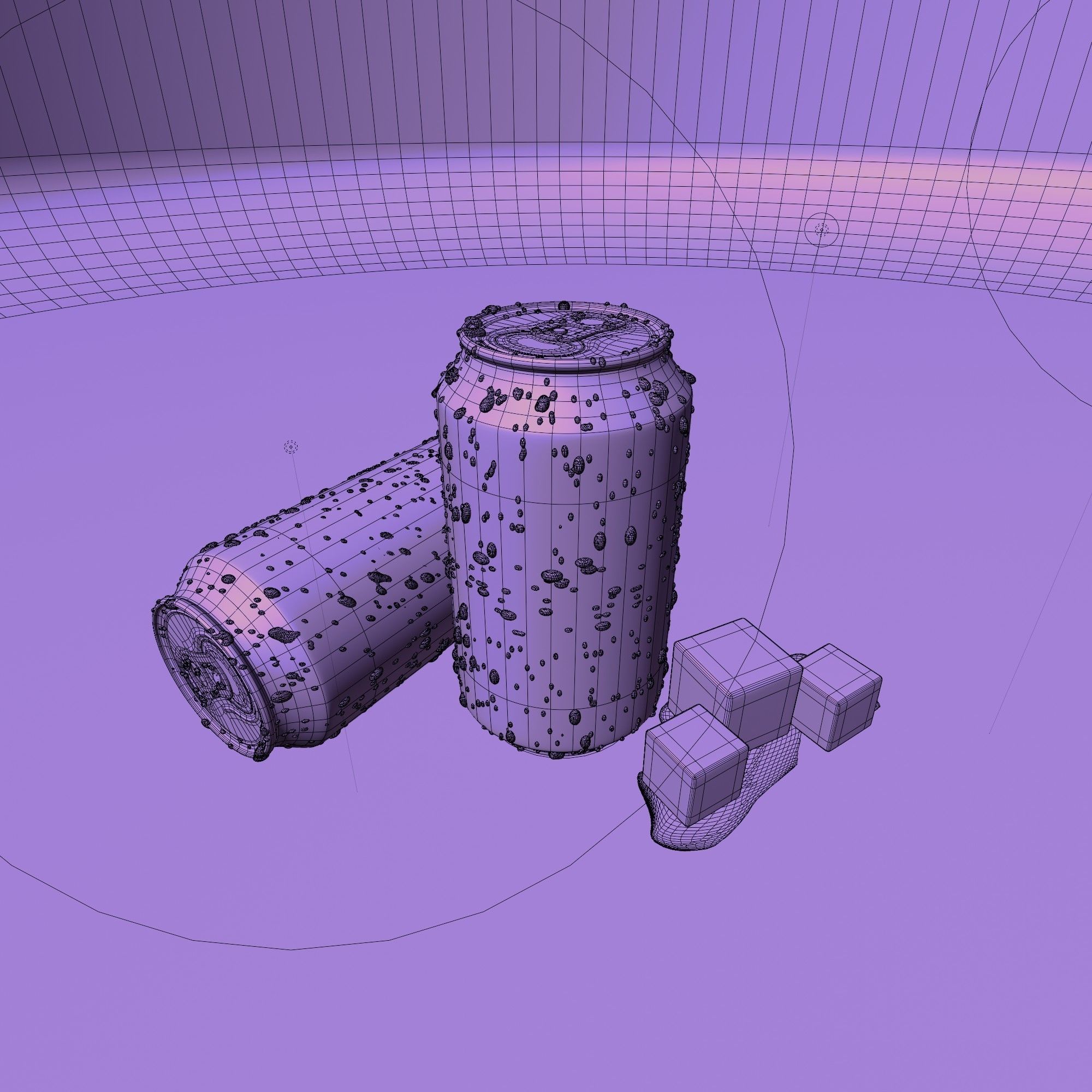3D models of two Coca-Cola cans and pieces of ice 3D model_9