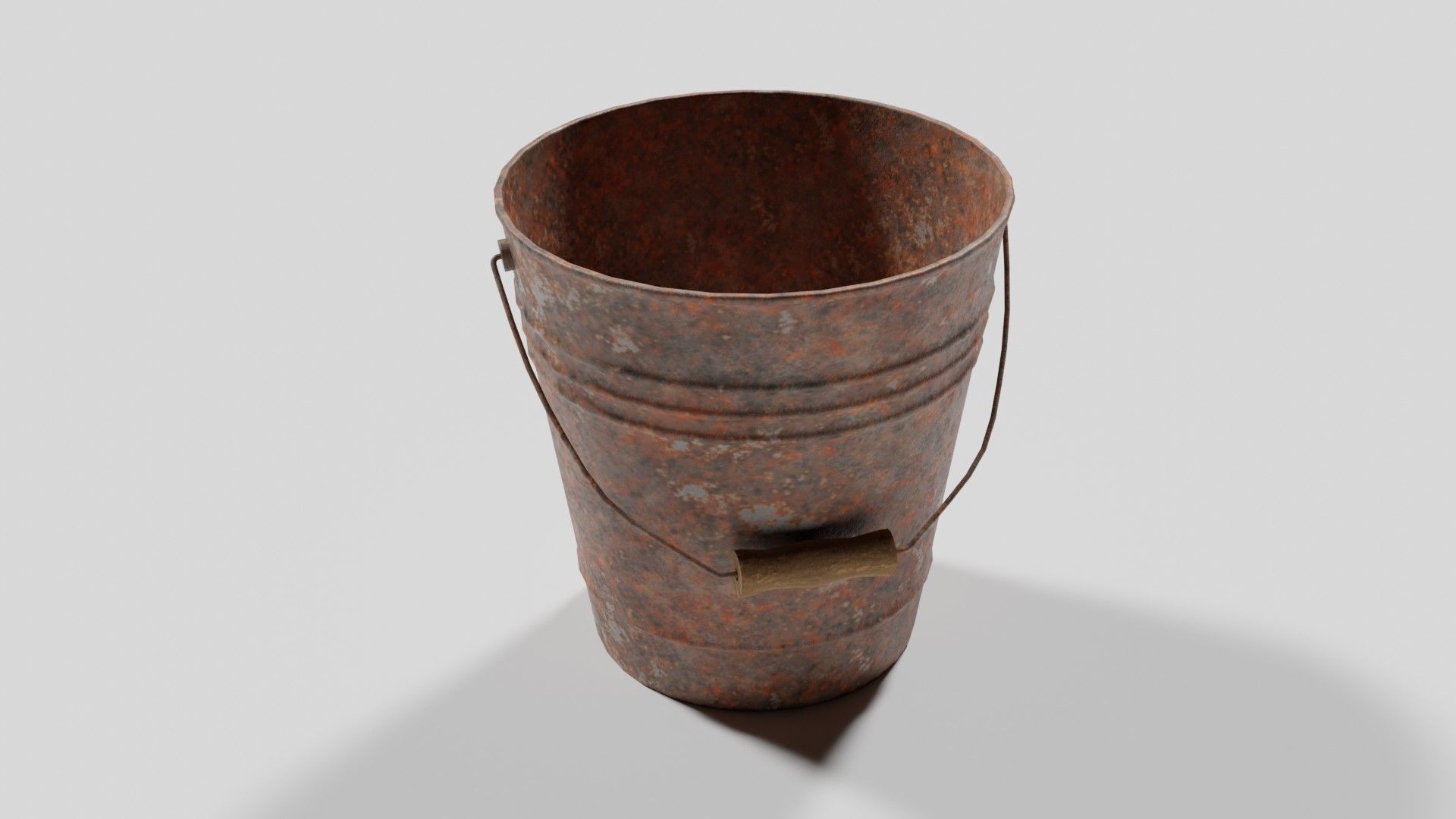 Pail Rusty Low-poly 3D model_1