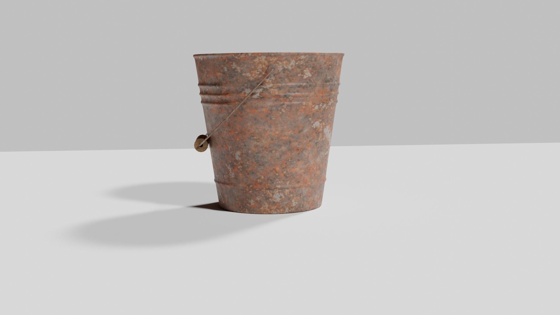 Pail Rusty Low-poly 3D model_4