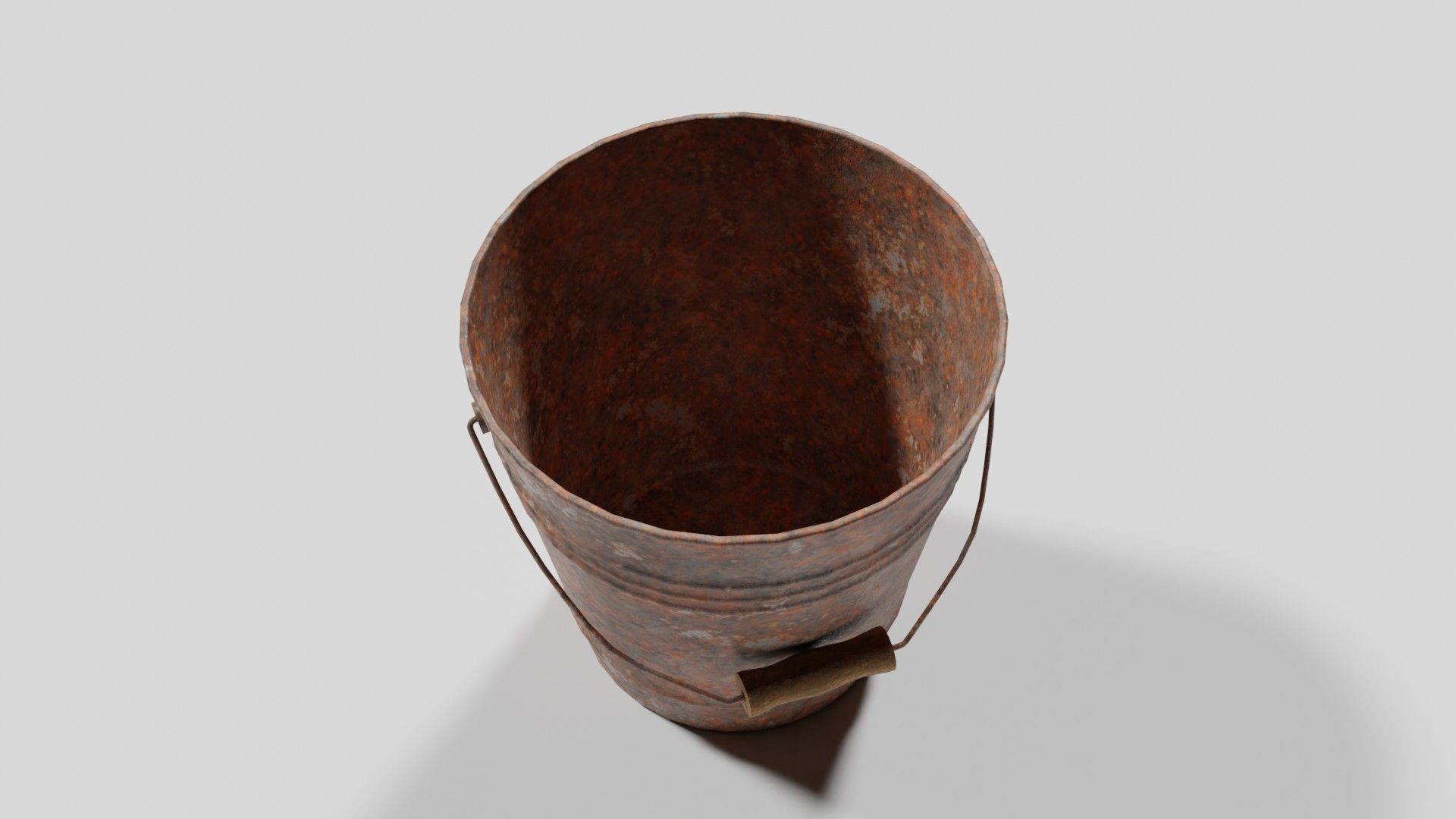 Pail Rusty Low-poly 3D model_2