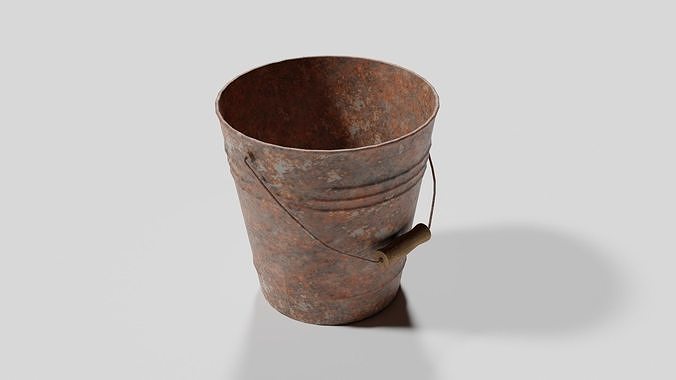 Pail Rusty Low-poly 3D model