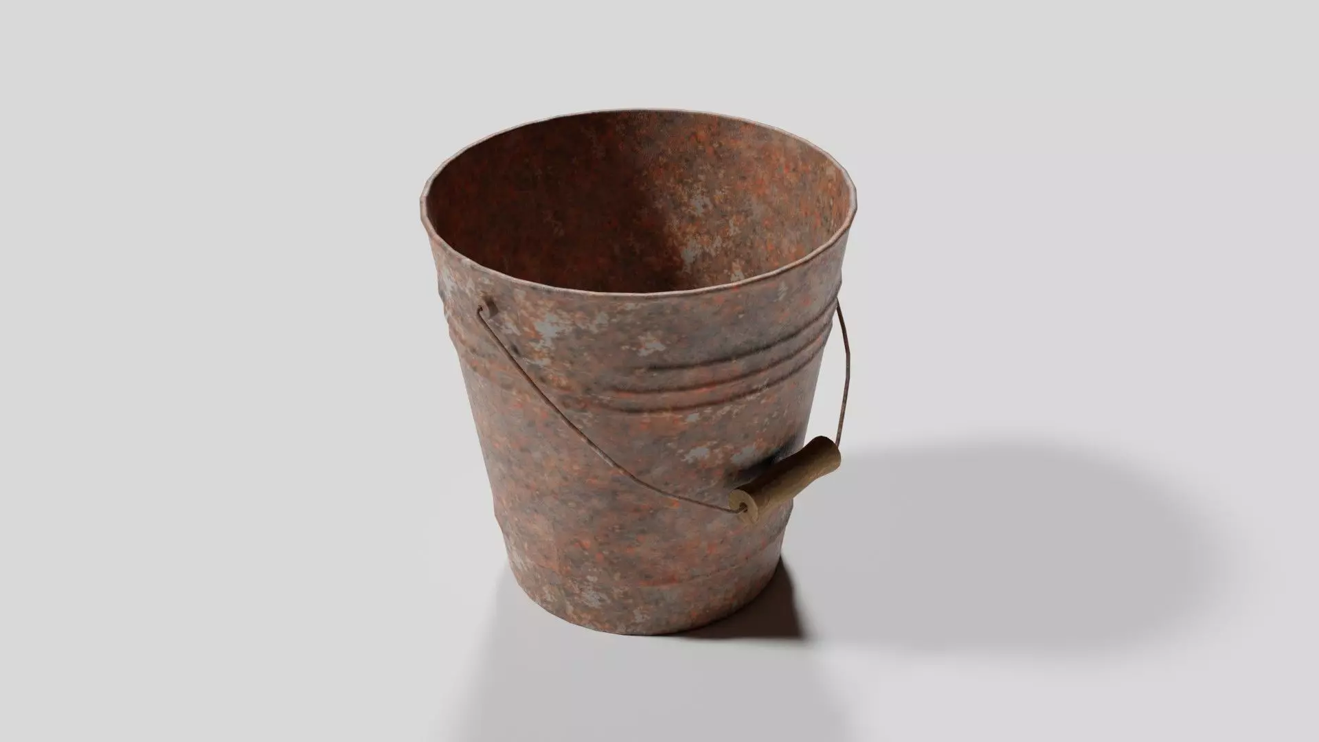 Pail Rusty Low-poly 3D model_0