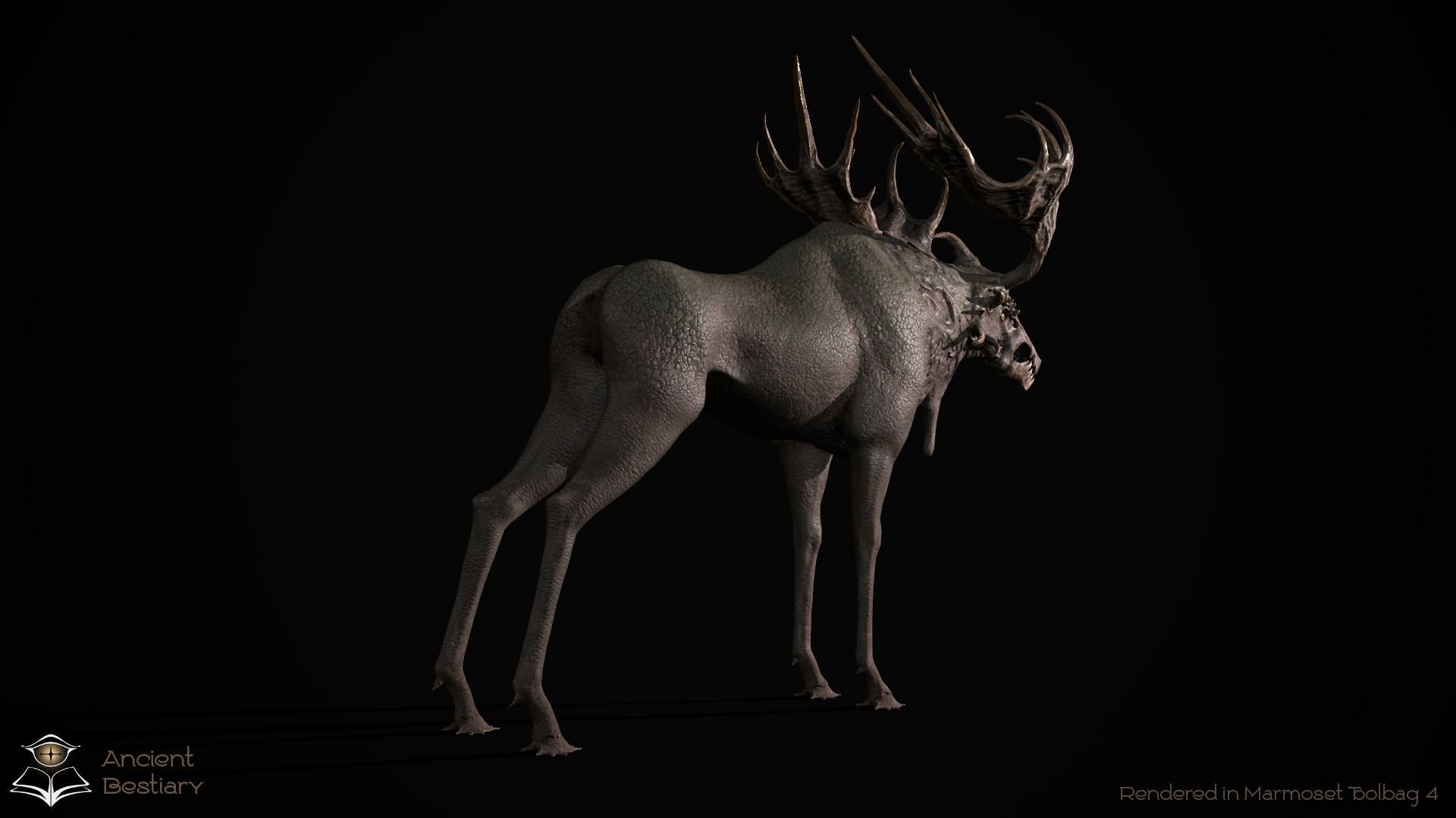Fantasy Moose Low-poly 3D model_15