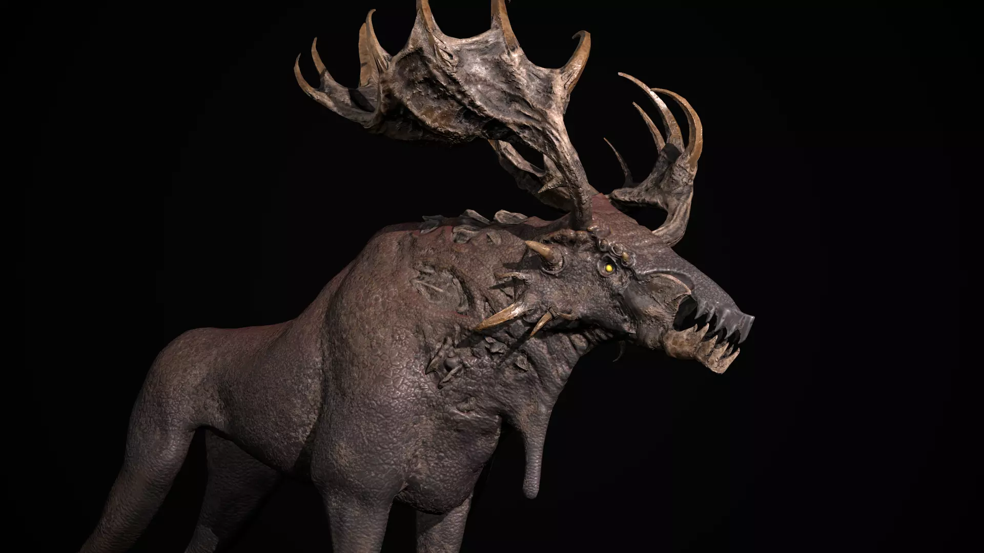 Fantasy Moose Low-poly 3D model_0
