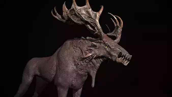 Fantasy Moose Low-poly 3D model