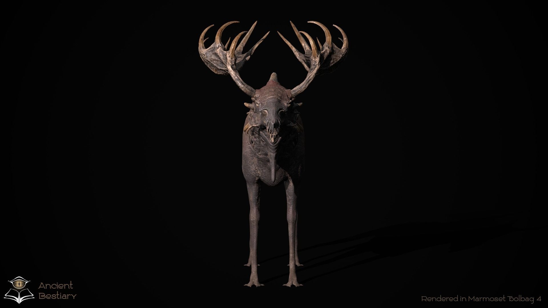 Fantasy Moose Low-poly 3D model_7