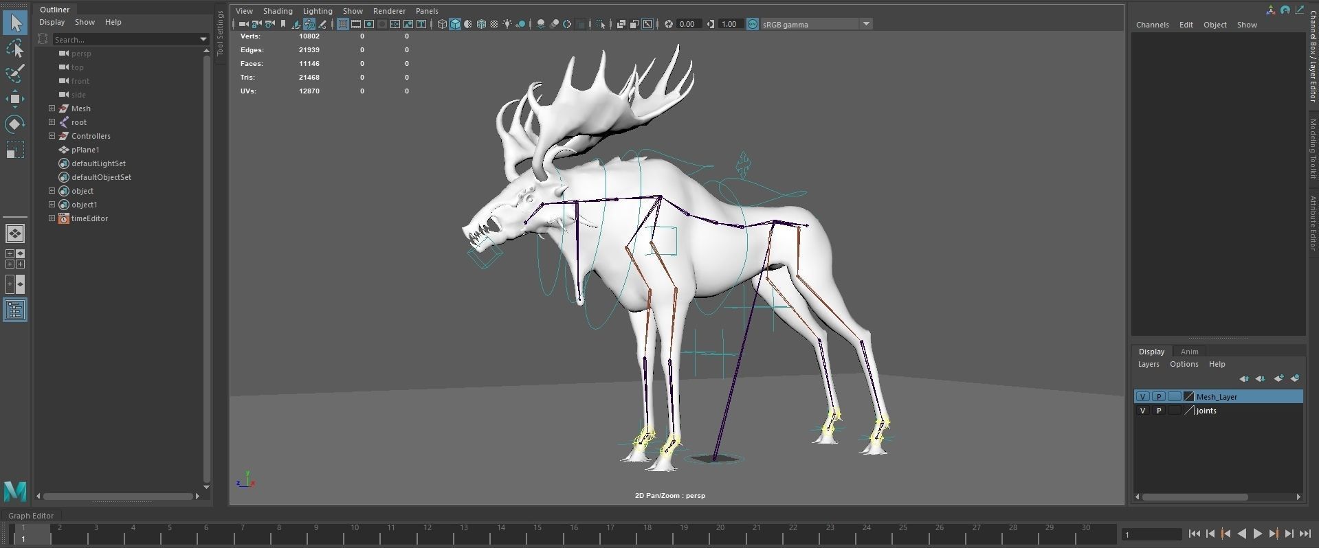 Fantasy Moose Low-poly 3D model_19