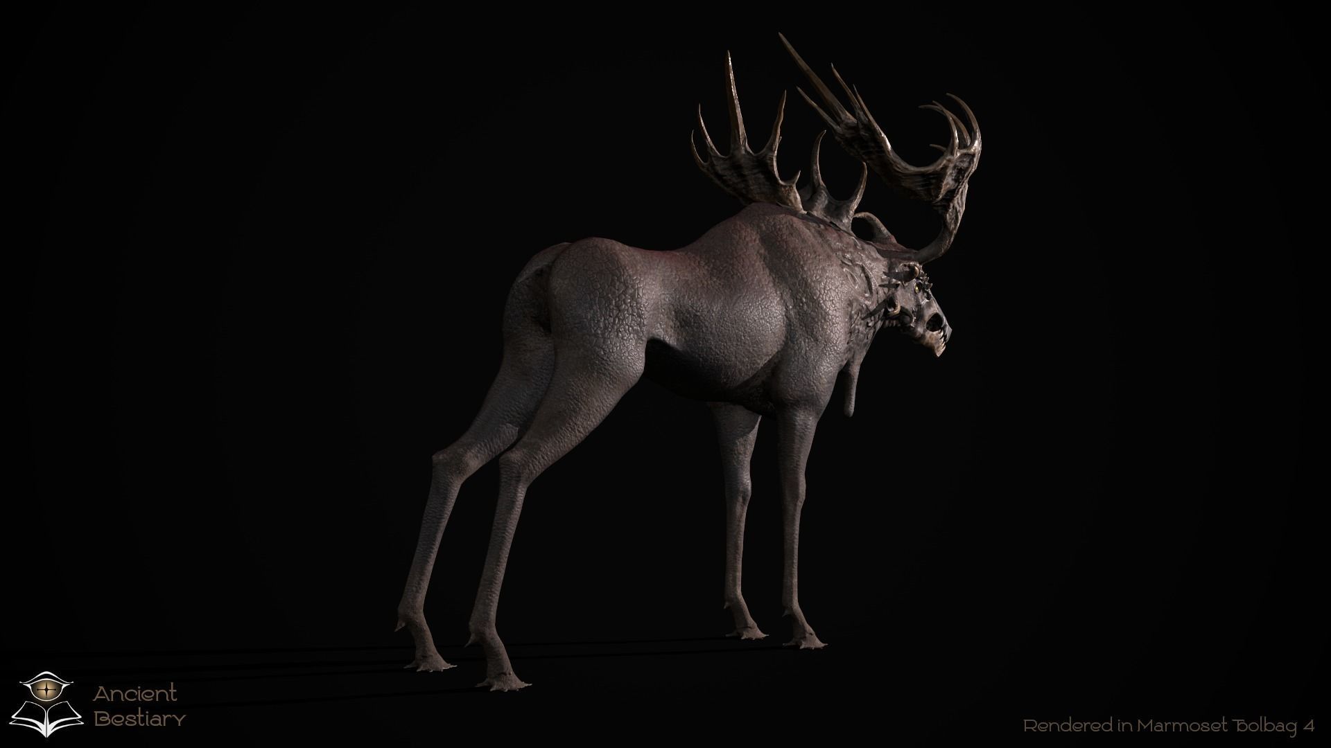 Fantasy Moose Low-poly 3D model_5