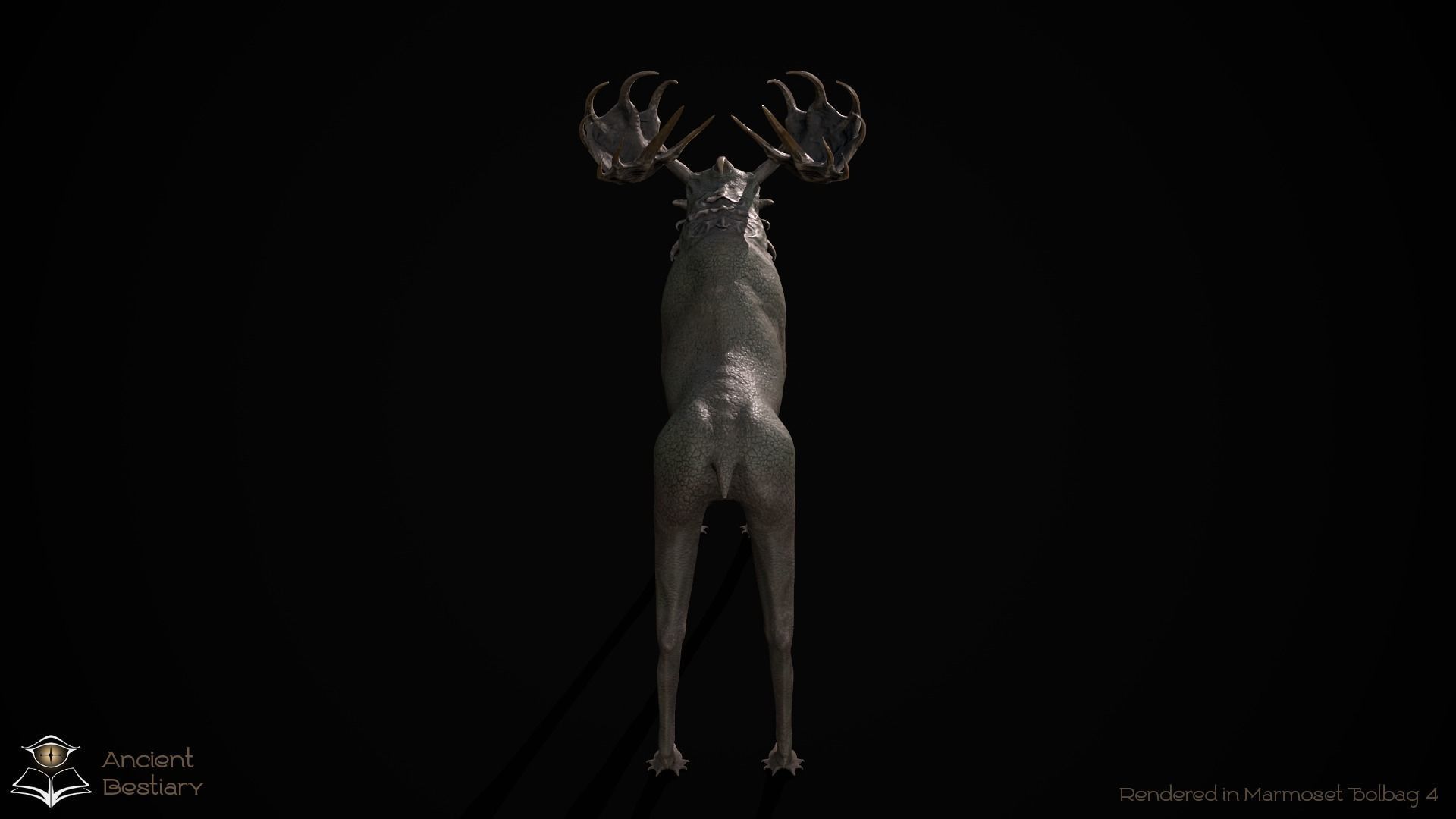 Fantasy Moose Low-poly 3D model_16