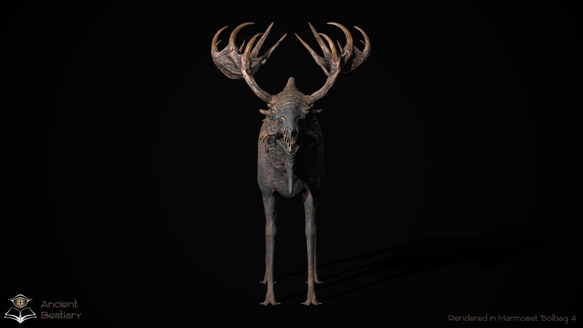 Fantasy Moose Low-poly 3D model_12