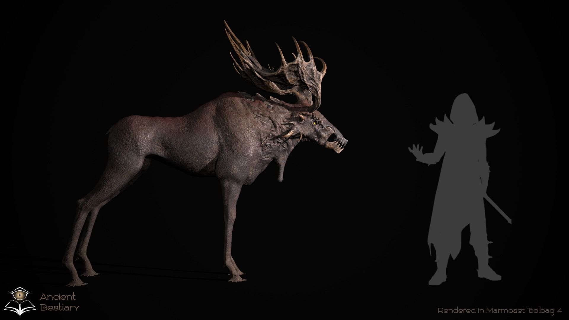 Fantasy Moose Low-poly 3D model_18