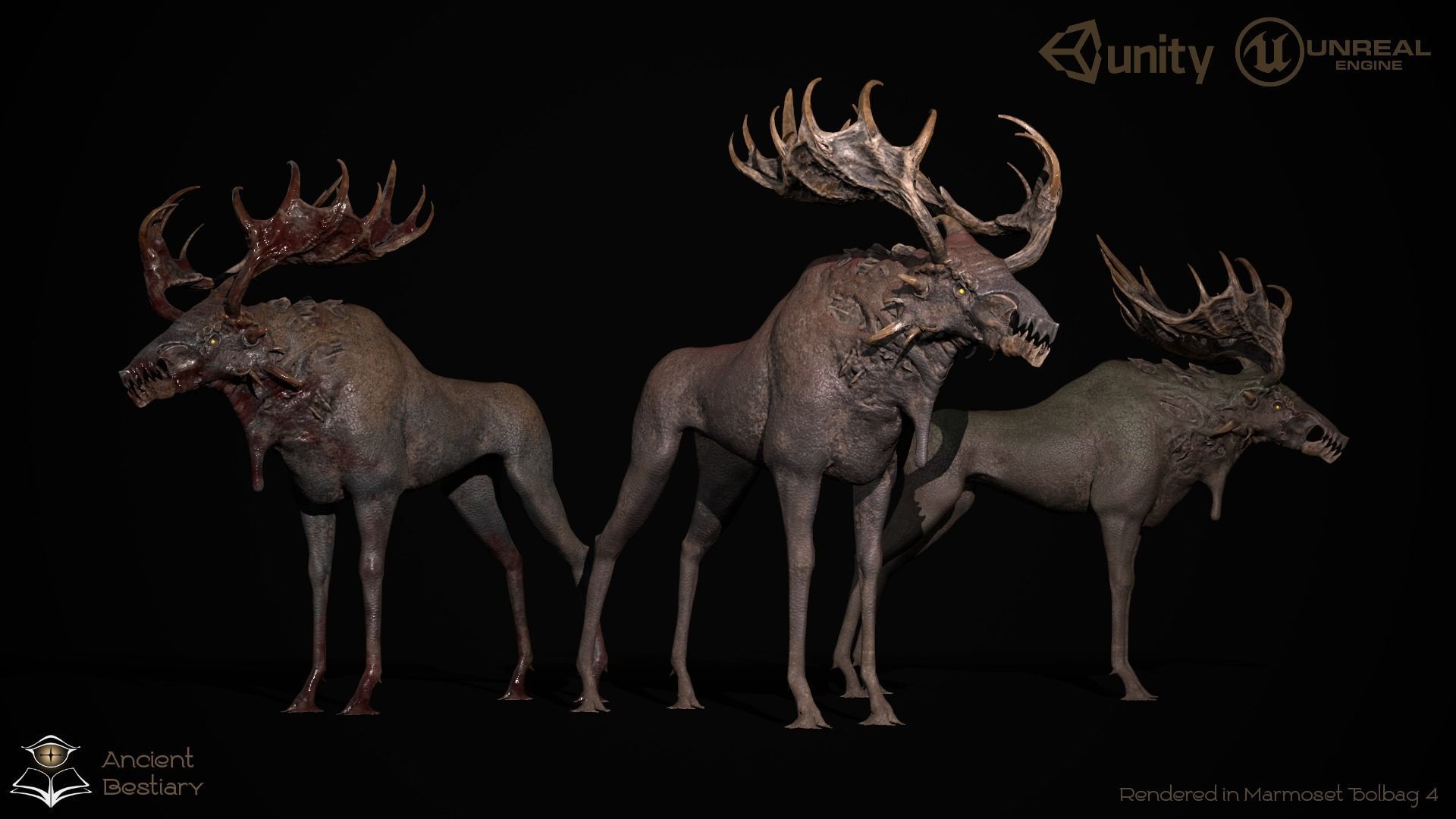 Fantasy Moose Low-poly 3D model_2