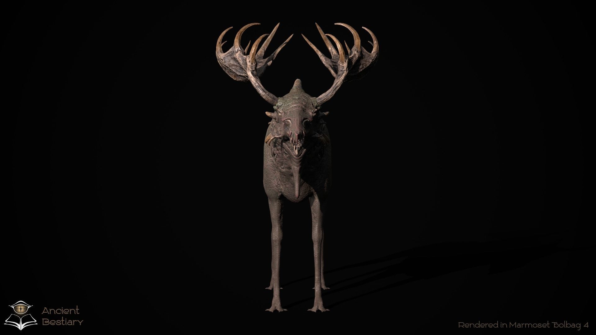 Fantasy Moose Low-poly 3D model_17