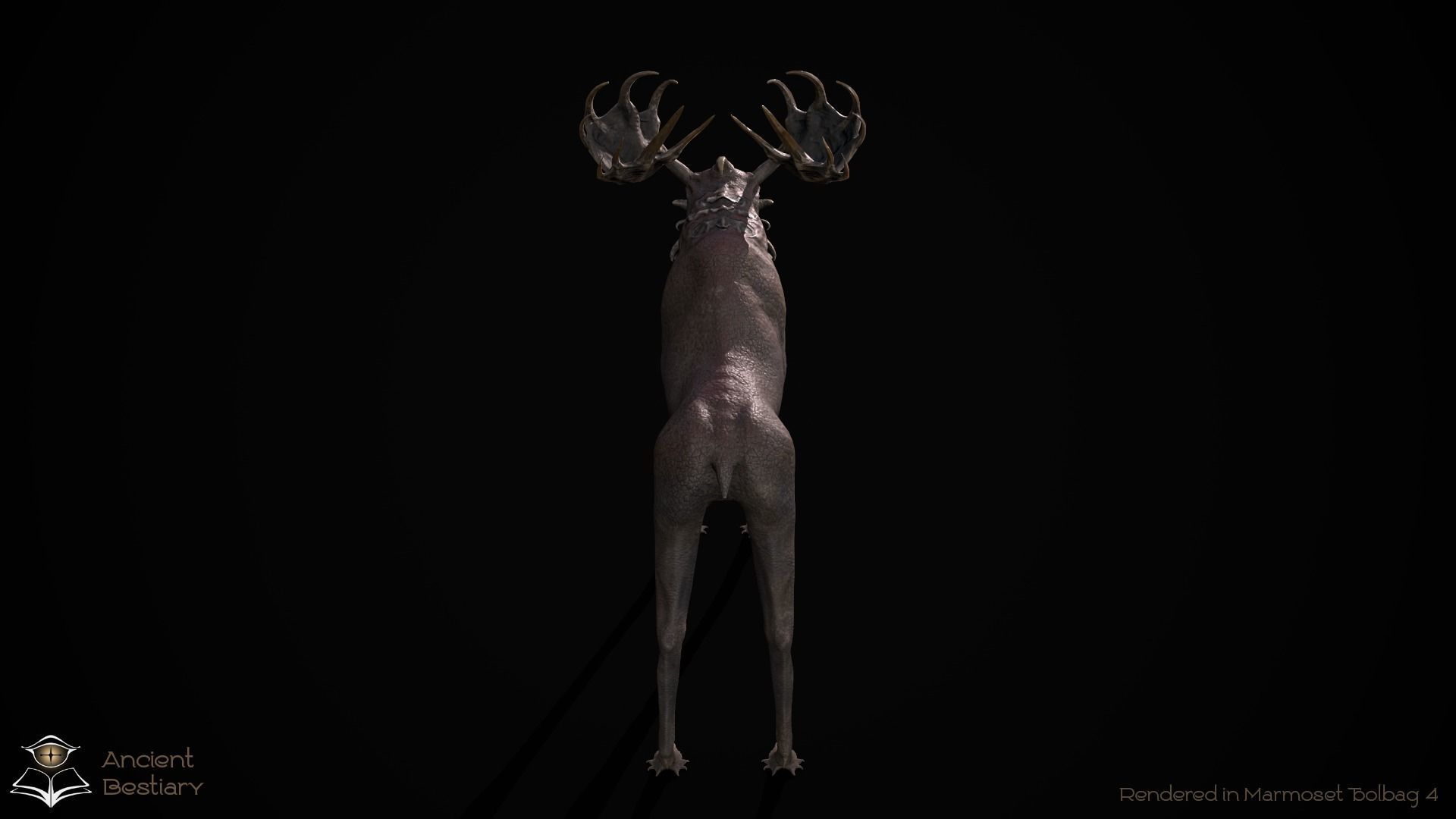 Fantasy Moose Low-poly 3D model_6