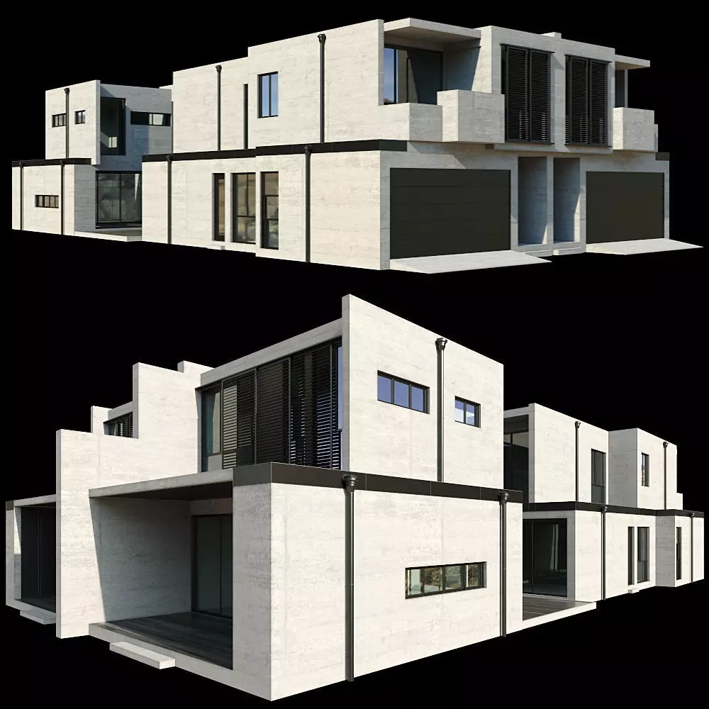 Modern House 03 Low-poly 3D model_0