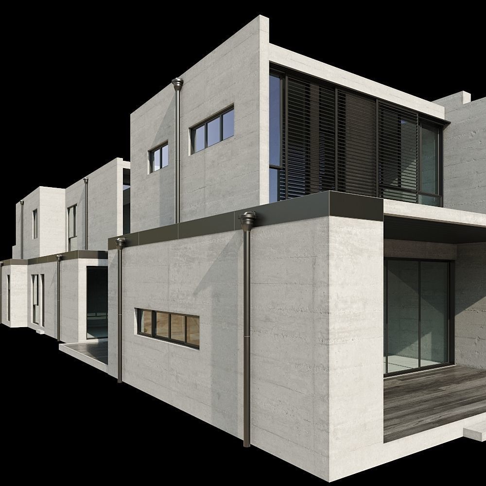 Modern House 03 Low-poly 3D model_4