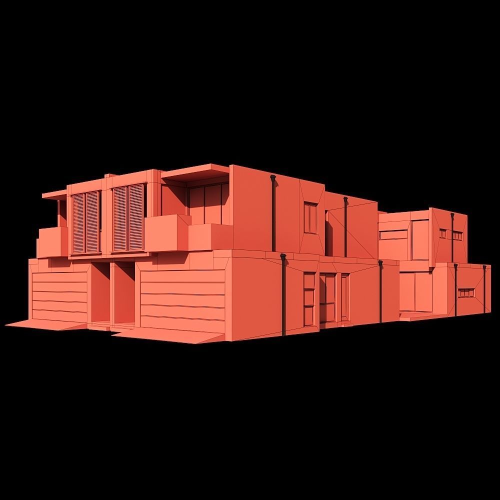 Modern House 03 Low-poly 3D model_5