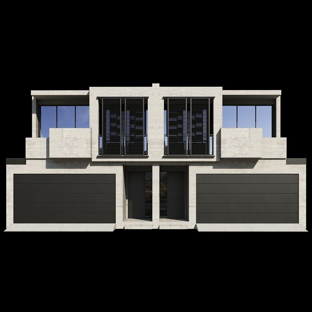 Modern House 03 Low-poly 3D model_3