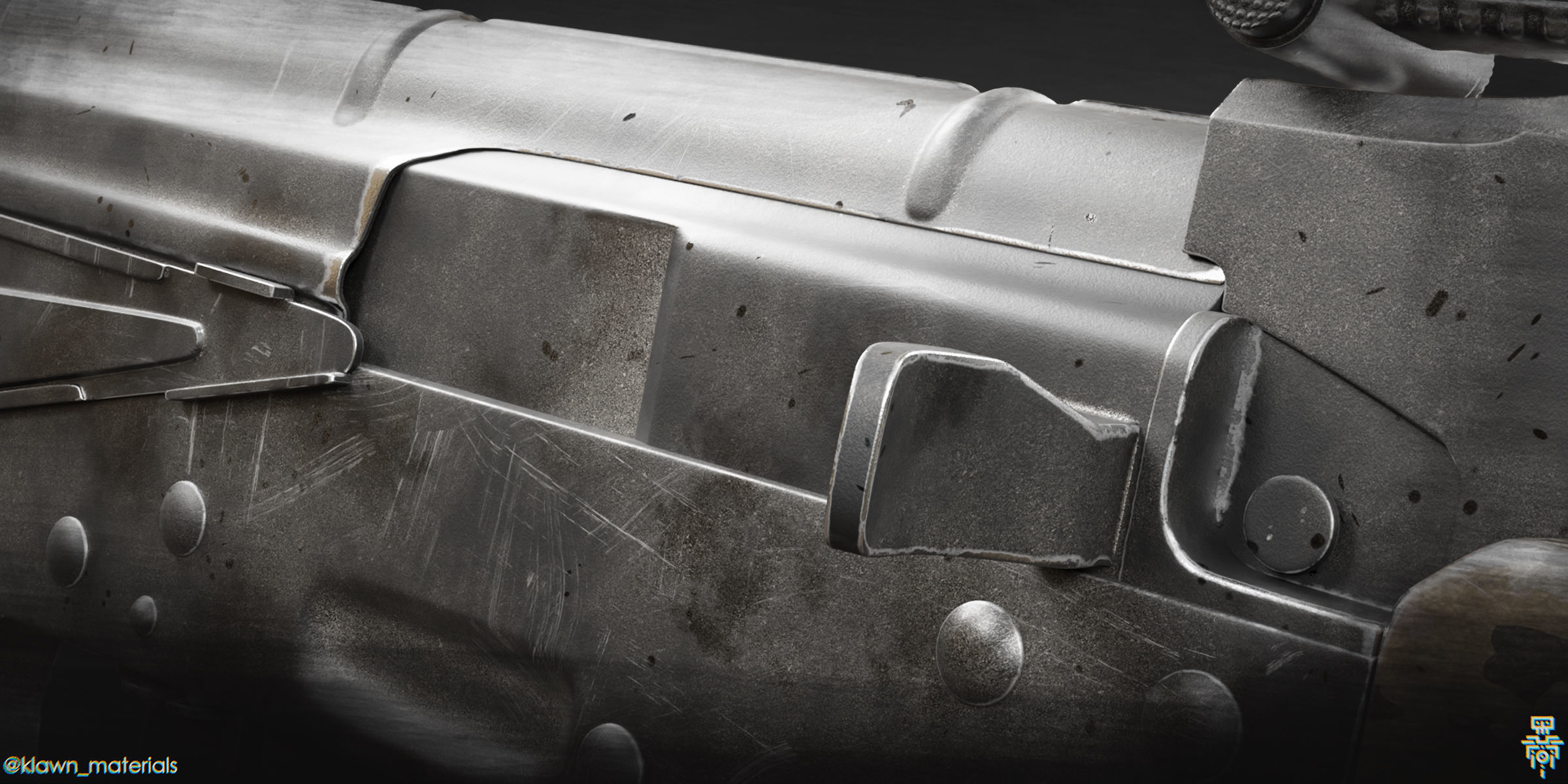 Procedural Gun Material for Blender 3D model_0