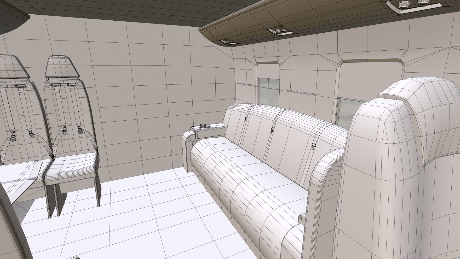 Mi-8 Mi-17 VIP Interior Low-poly 3D model_19