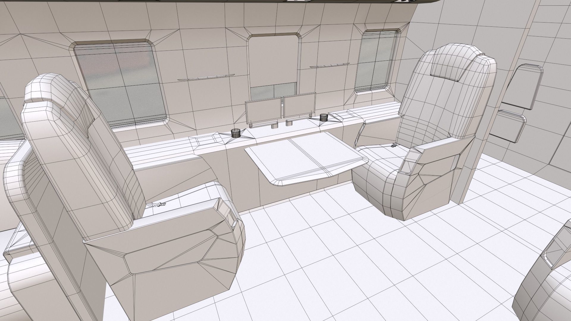 Mi-8 Mi-17 VIP Interior Low-poly 3D model_14