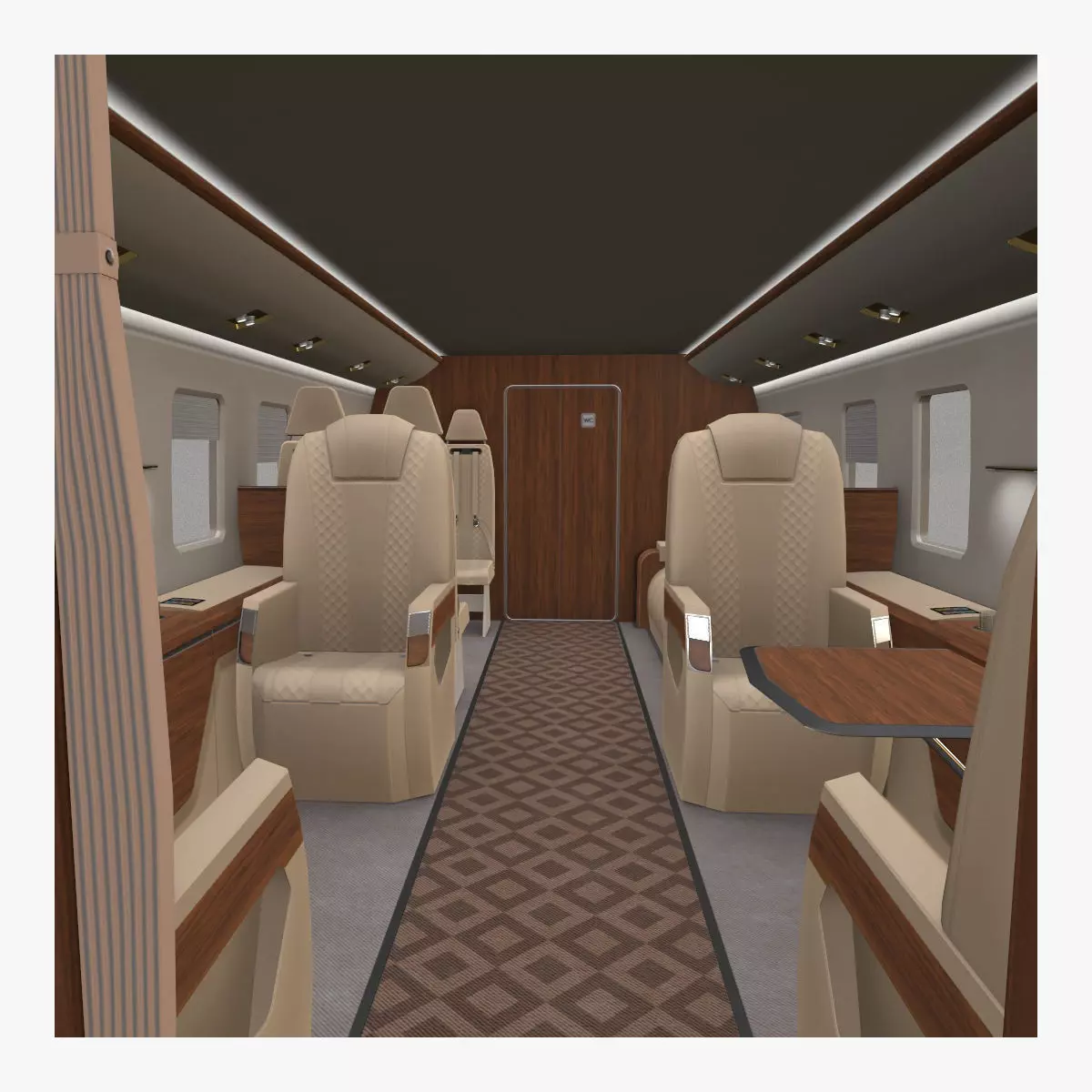Mi-8 Mi-17 VIP Interior Low-poly 3D model_0