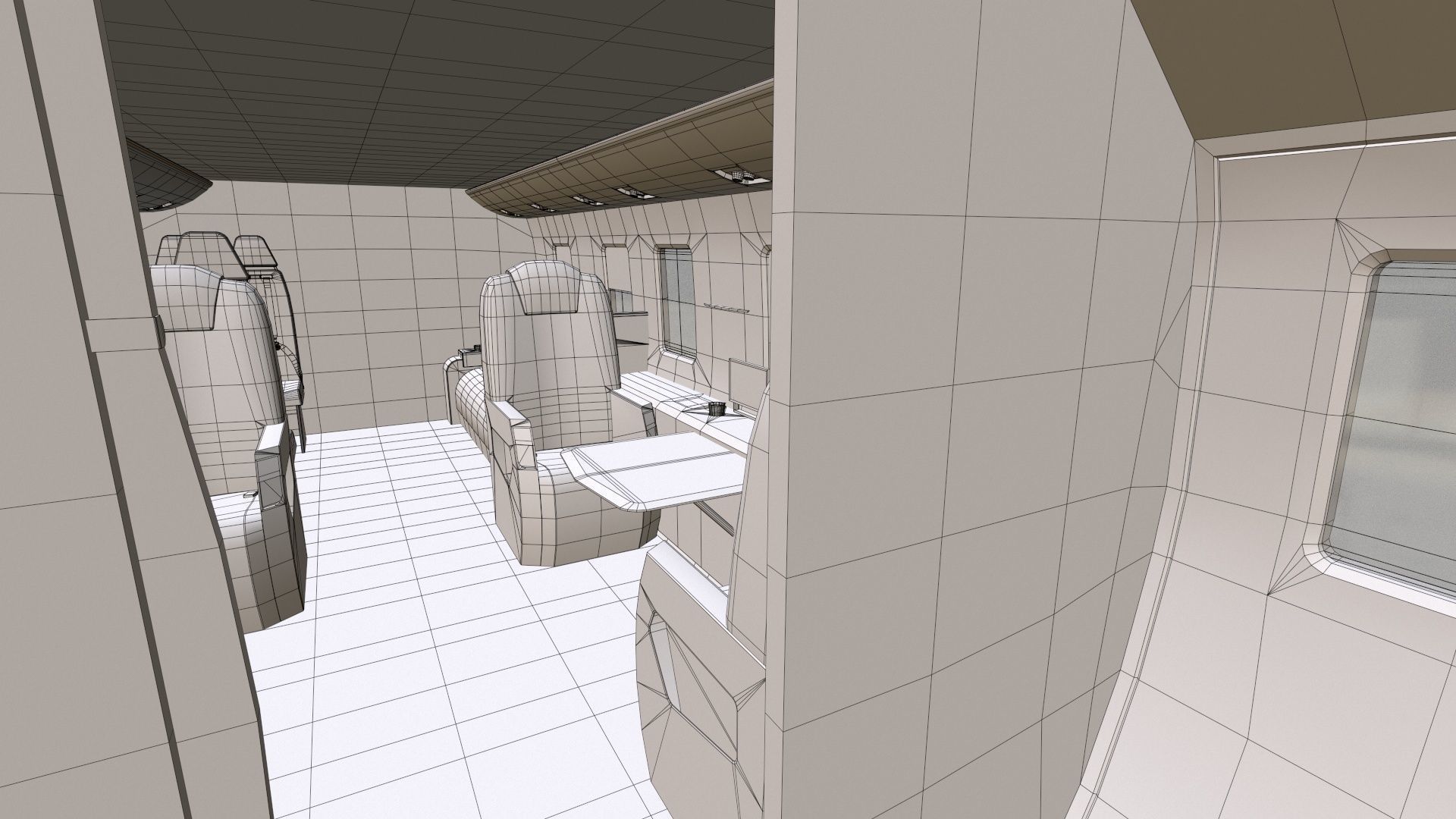 Mi-8 Mi-17 VIP Interior Low-poly 3D model_18