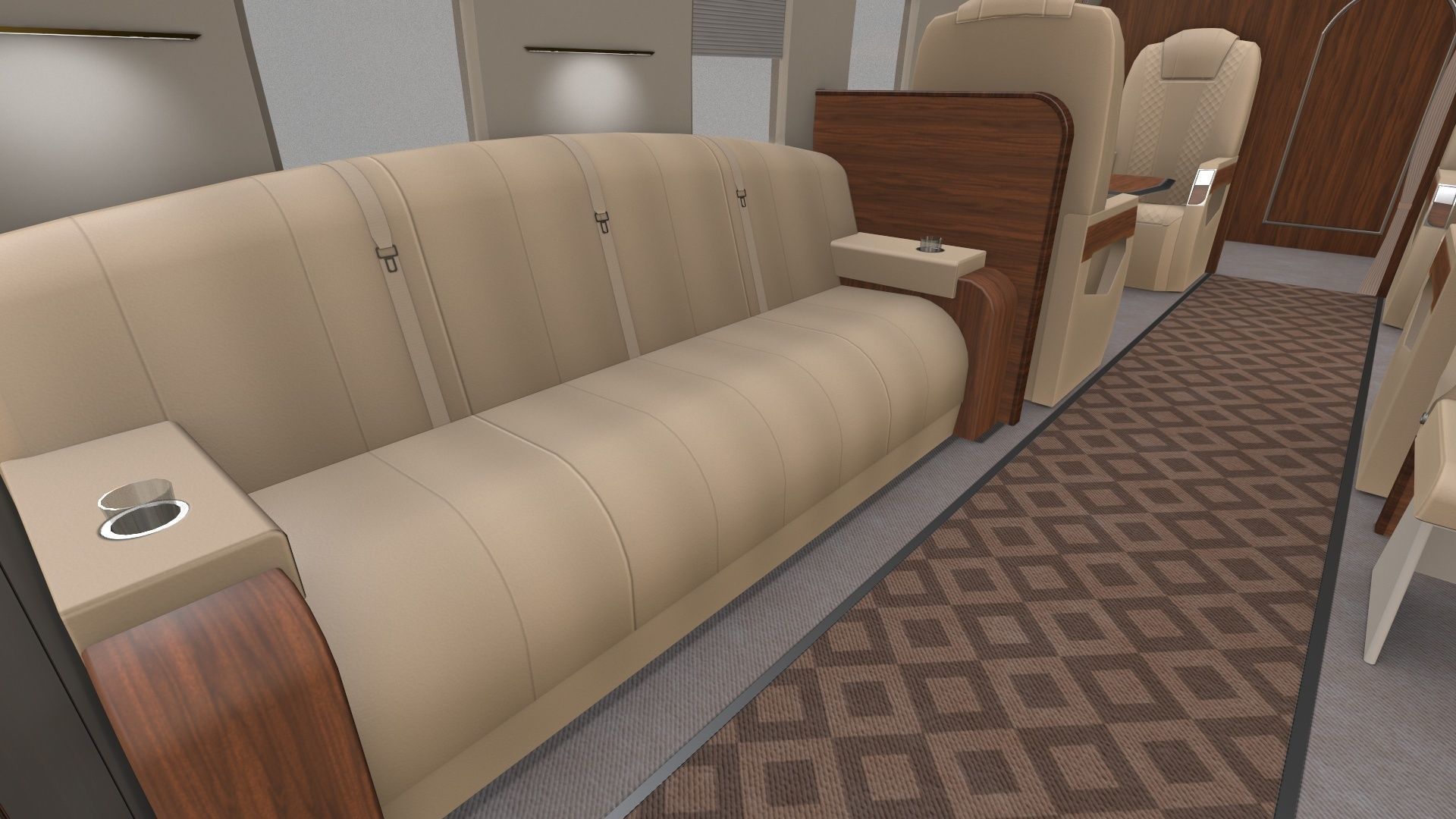 Mi-8 Mi-17 VIP Interior Low-poly 3D model_3