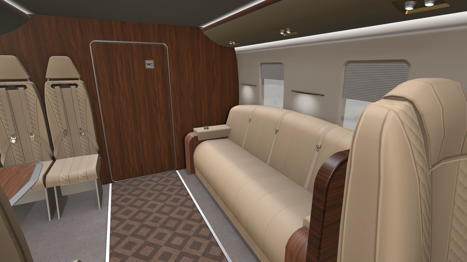 Mi-8 Mi-17 VIP Interior Low-poly 3D model_9