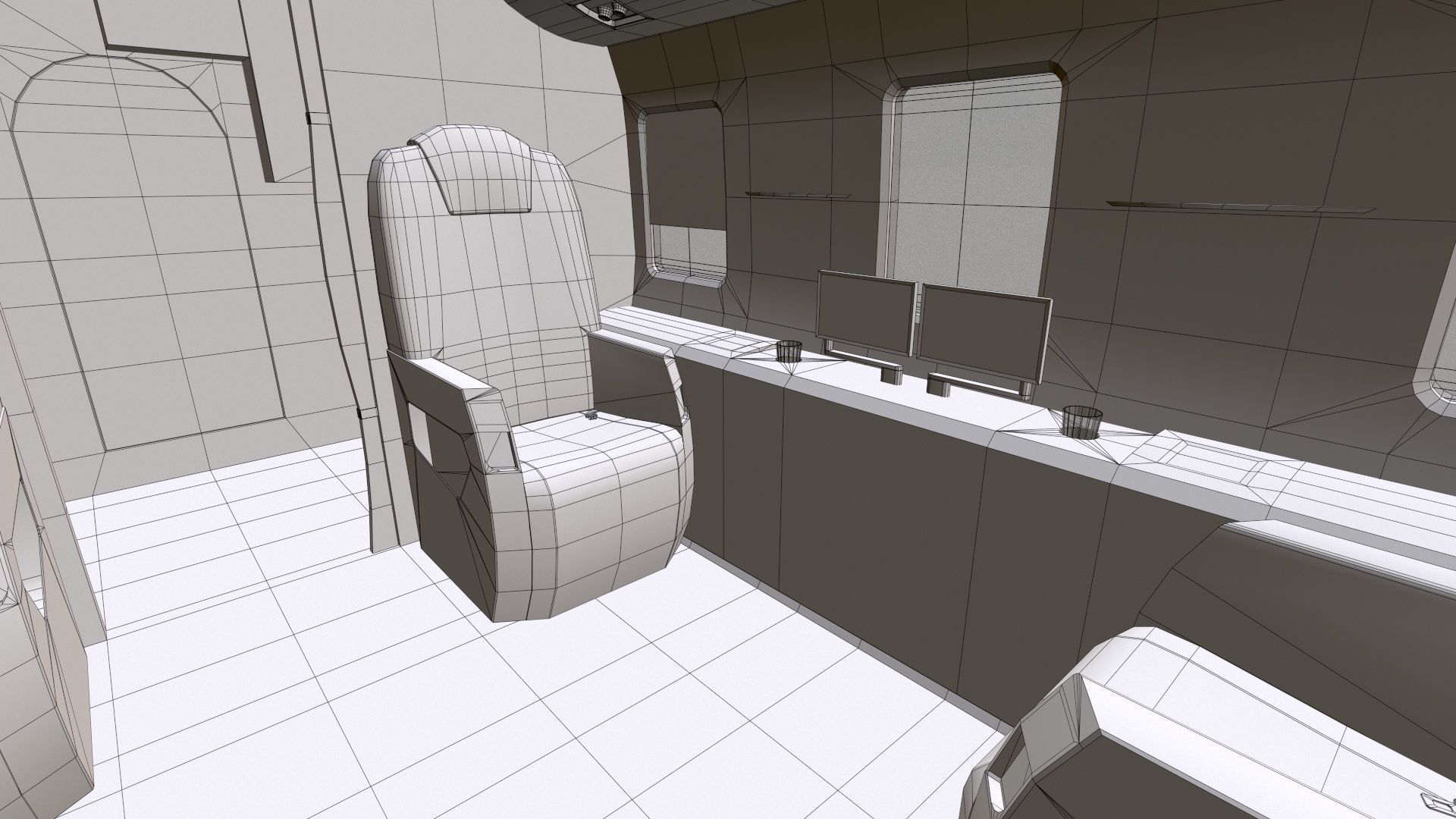 Mi-8 Mi-17 VIP Interior Low-poly 3D model_15