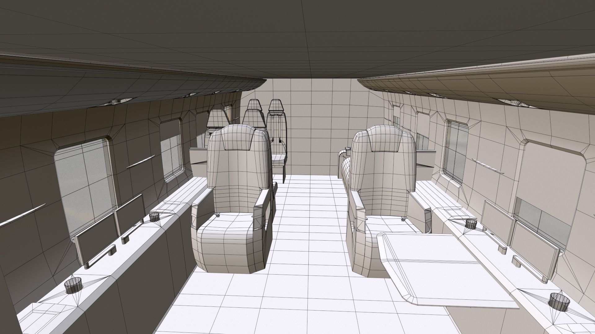 Mi-8 Mi-17 VIP Interior Low-poly 3D model_21