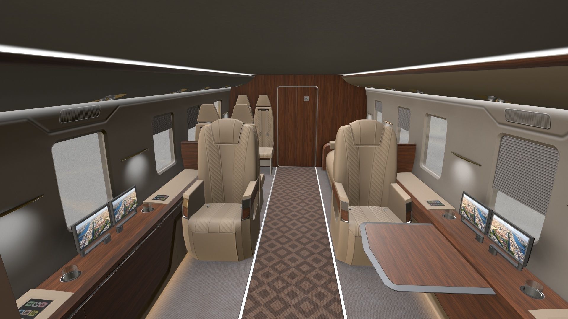 Mi-8 Mi-17 VIP Interior Low-poly 3D model_11