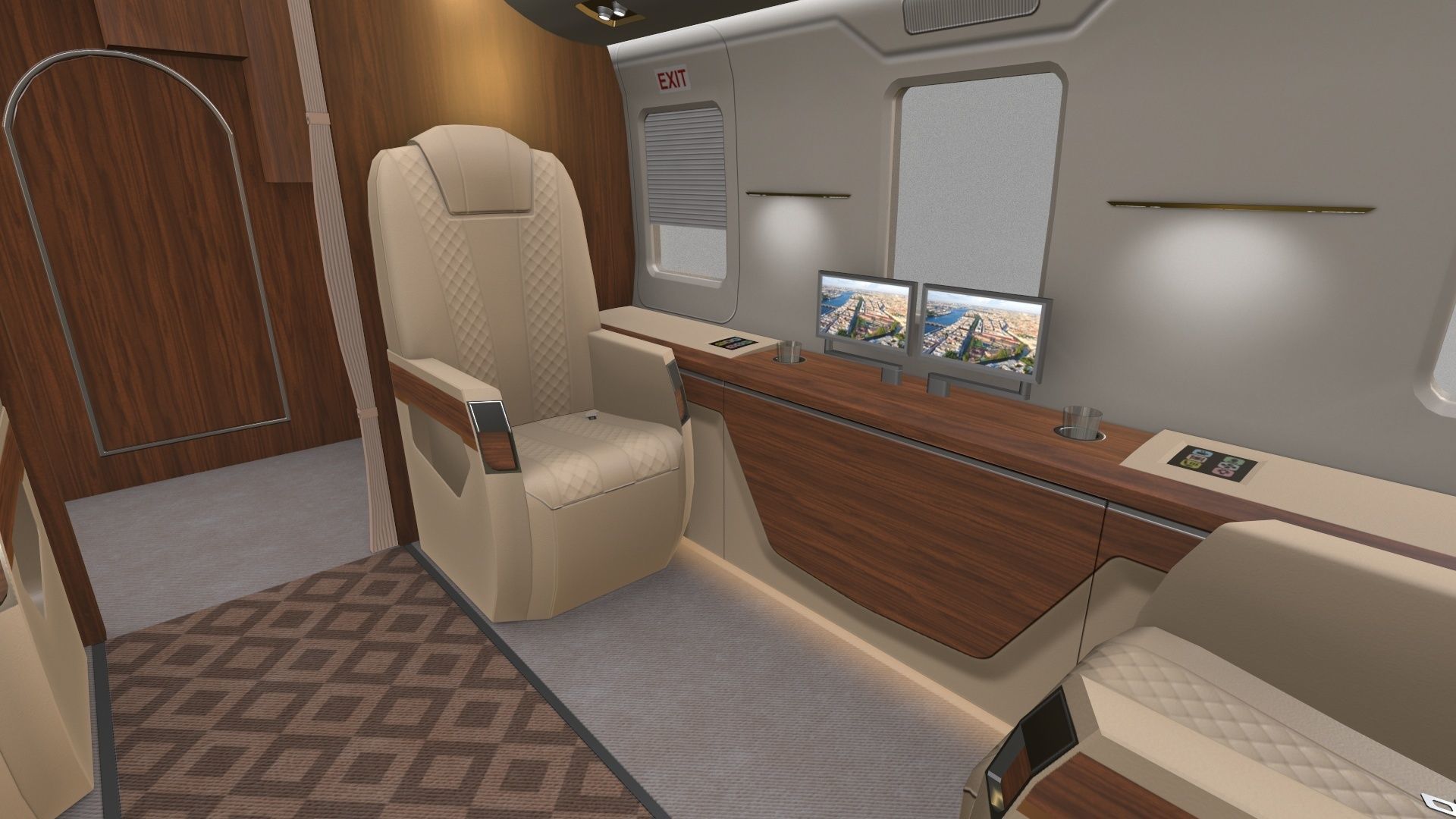 Mi-8 Mi-17 VIP Interior Low-poly 3D model_5