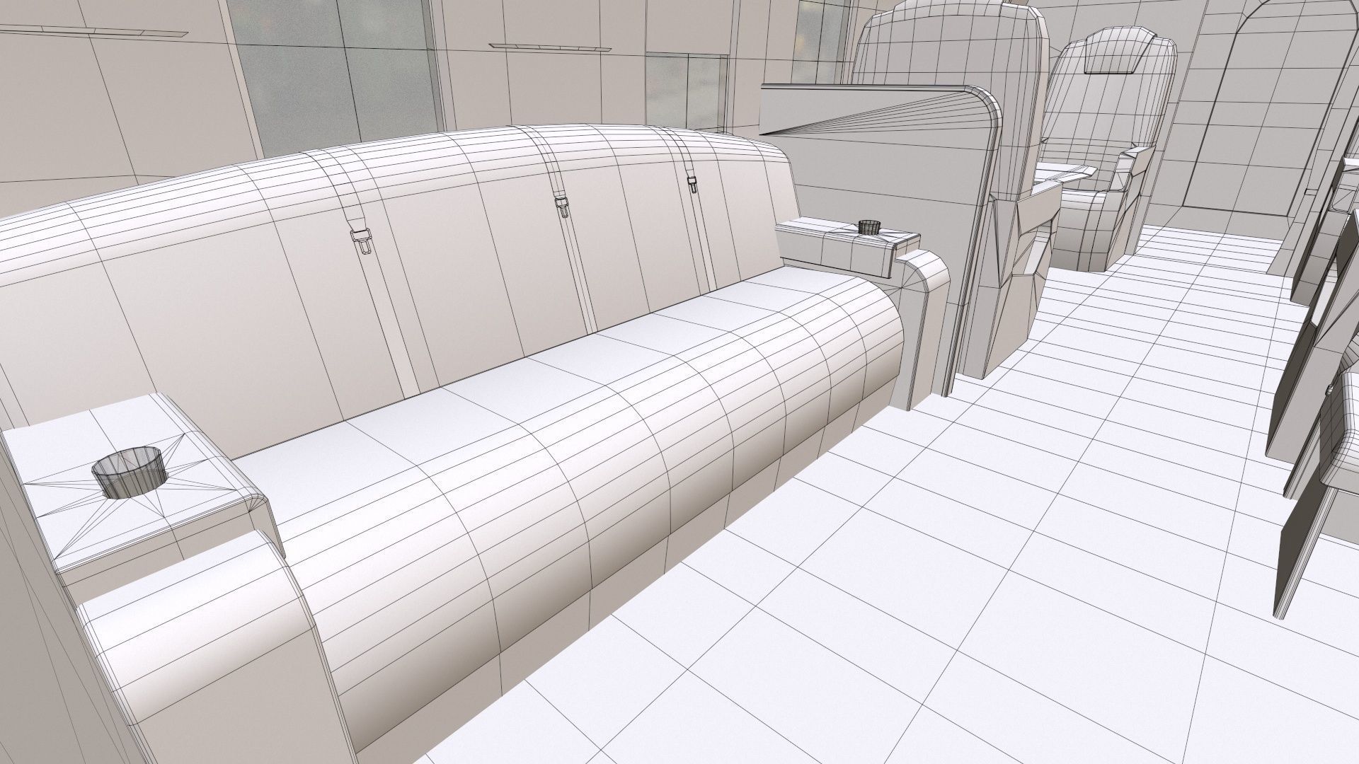 Mi-8 Mi-17 VIP Interior Low-poly 3D model_13