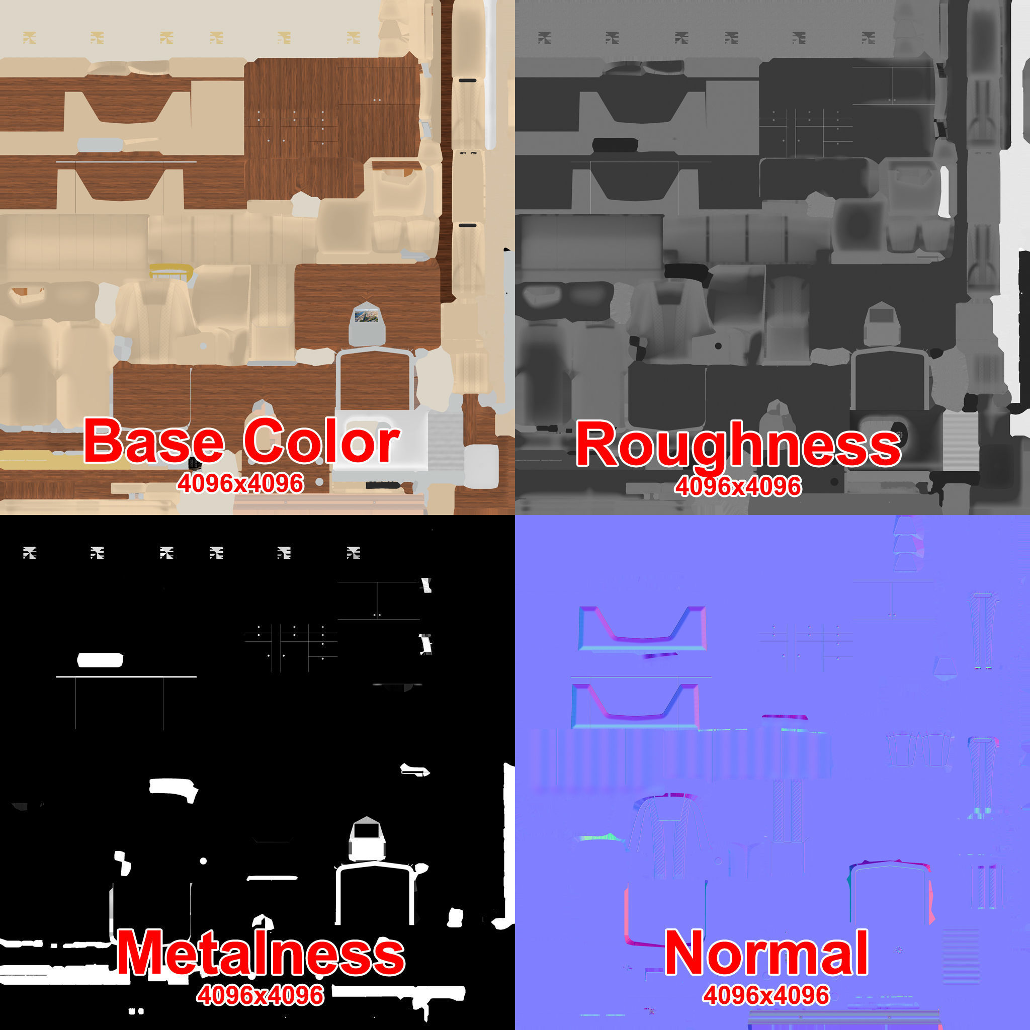 Mi-8 Mi-17 VIP Interior Low-poly 3D model_22