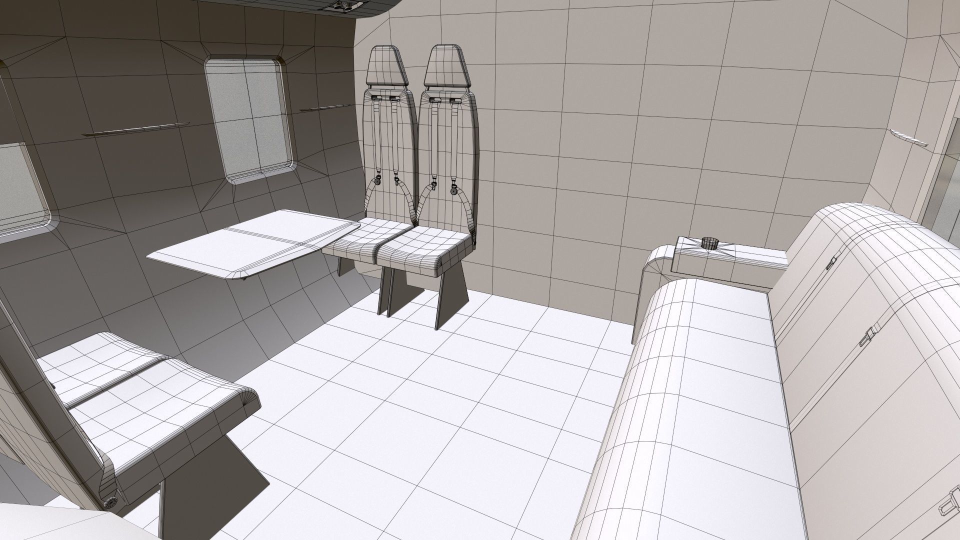 Mi-8 Mi-17 VIP Interior Low-poly 3D model_20