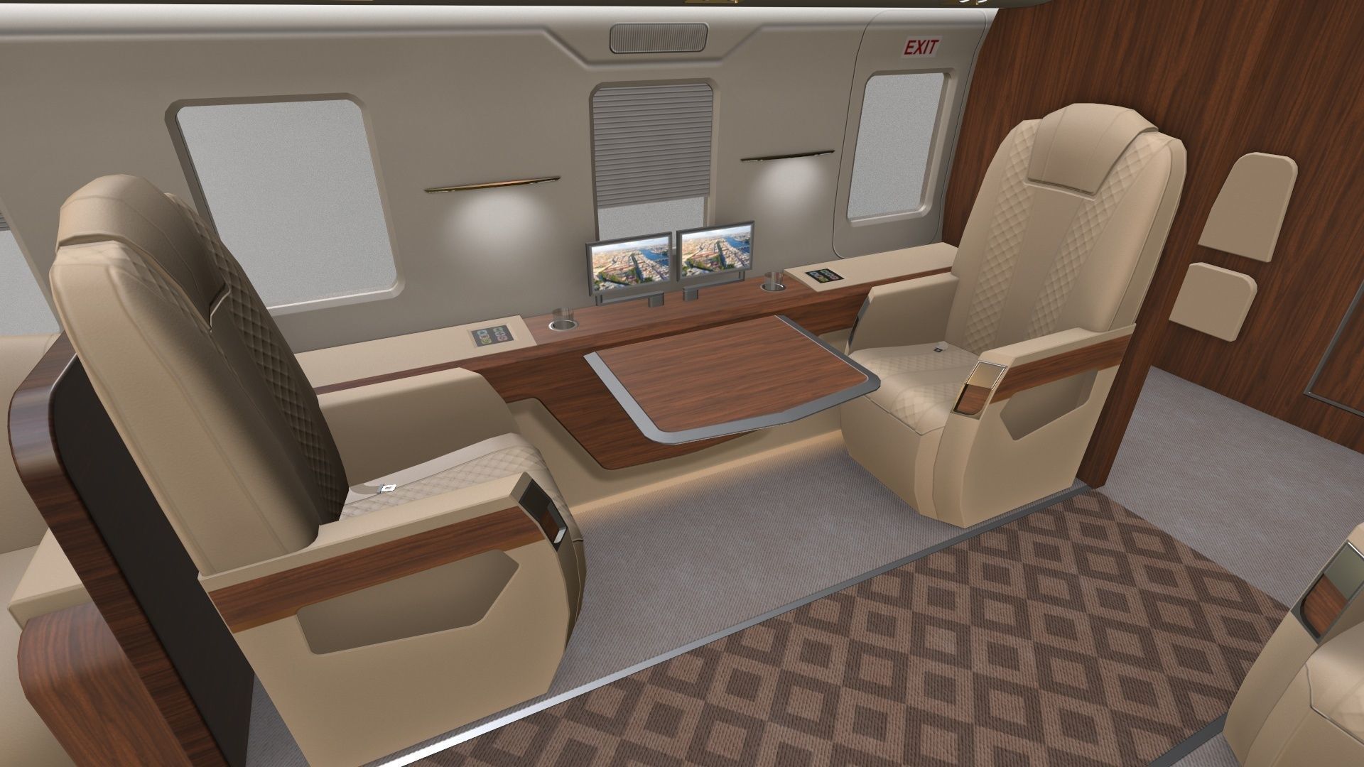 Mi-8 Mi-17 VIP Interior Low-poly 3D model_4