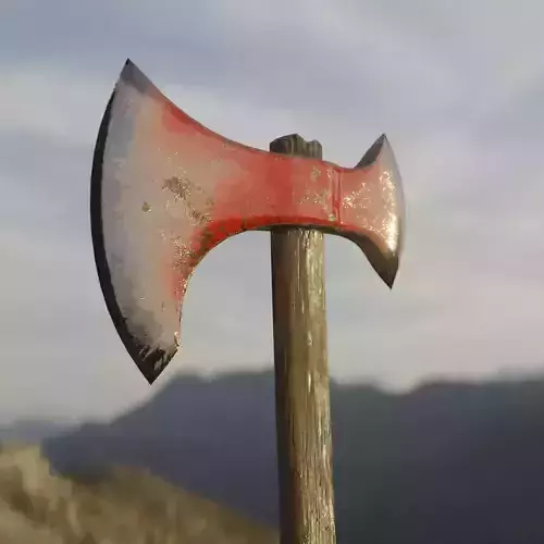 Axe 3D model - low-poly