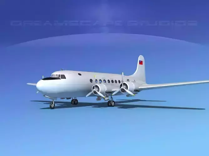 Douglas DC-4 Civil Air Transport China 2 3D model
