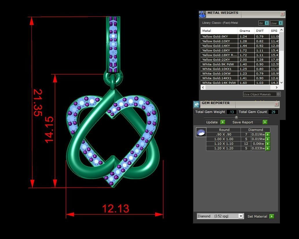 Heart Jewelry Pendant 3D print model_1
